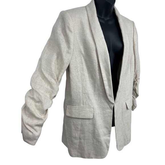 Tahari Arthur S. Levine Women Linen Blazer Jacket Size 16 Light Natural NWT New - Picture 4 of 12